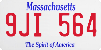 MA license plate 9JI564