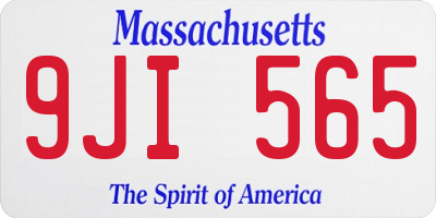 MA license plate 9JI565