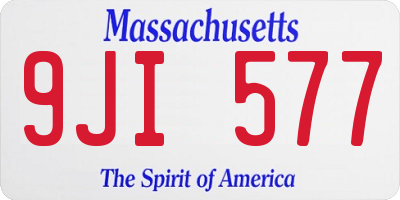 MA license plate 9JI577
