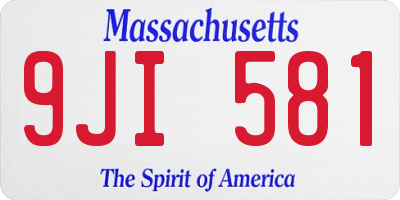 MA license plate 9JI581
