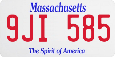 MA license plate 9JI585