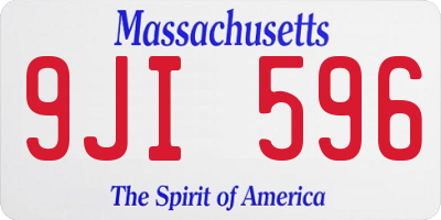 MA license plate 9JI596