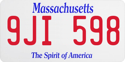 MA license plate 9JI598