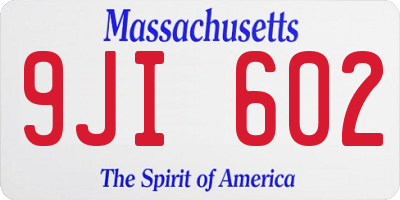 MA license plate 9JI602