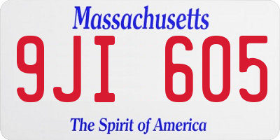 MA license plate 9JI605