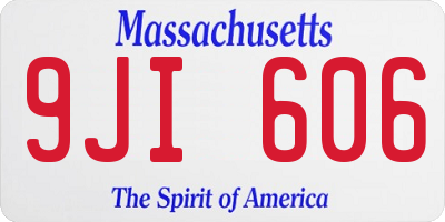 MA license plate 9JI606
