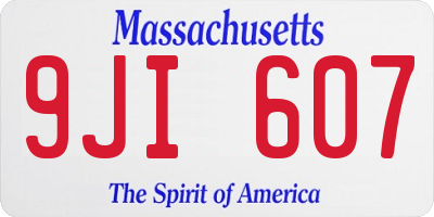 MA license plate 9JI607