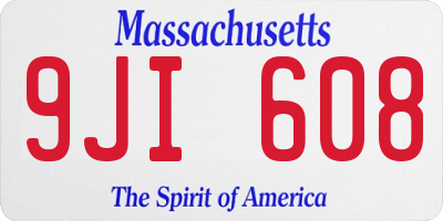MA license plate 9JI608