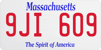 MA license plate 9JI609