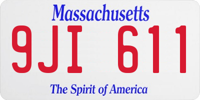 MA license plate 9JI611