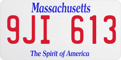 MA license plate 9JI613