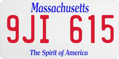 MA license plate 9JI615