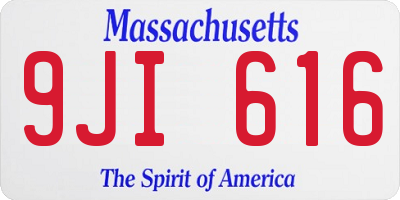 MA license plate 9JI616