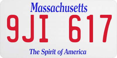 MA license plate 9JI617