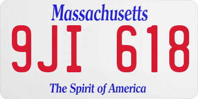 MA license plate 9JI618