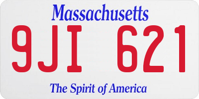 MA license plate 9JI621