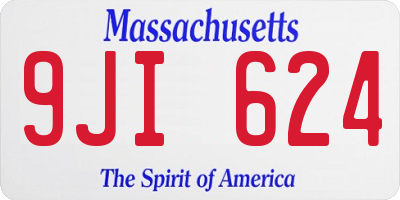 MA license plate 9JI624