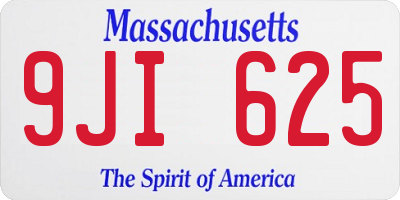 MA license plate 9JI625