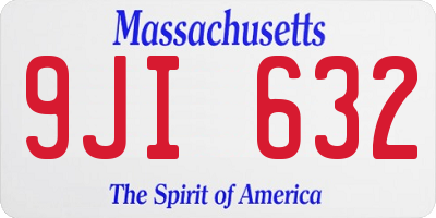 MA license plate 9JI632