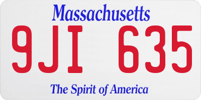 MA license plate 9JI635