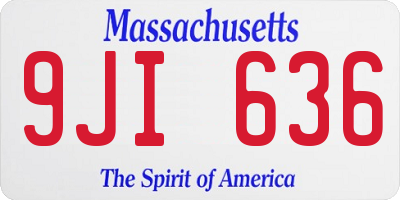 MA license plate 9JI636