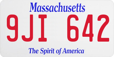 MA license plate 9JI642