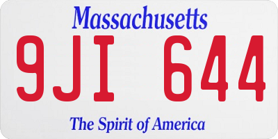 MA license plate 9JI644