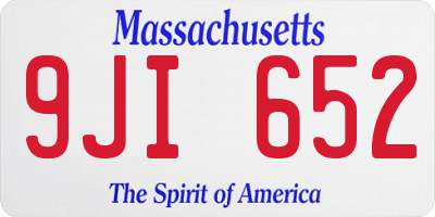 MA license plate 9JI652