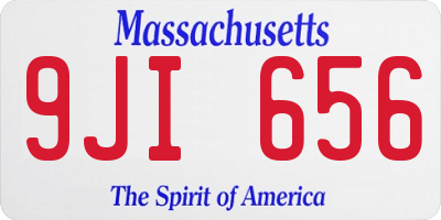 MA license plate 9JI656