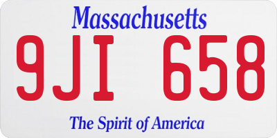 MA license plate 9JI658