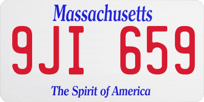 MA license plate 9JI659