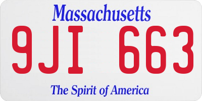 MA license plate 9JI663