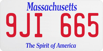 MA license plate 9JI665