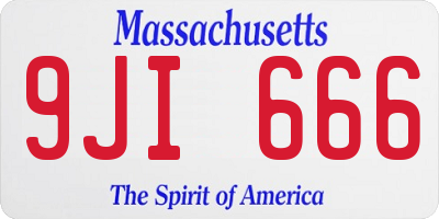 MA license plate 9JI666