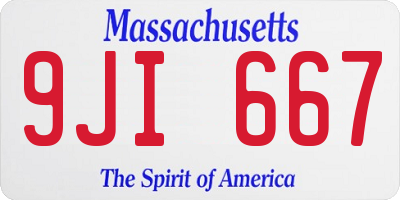 MA license plate 9JI667