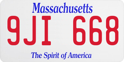 MA license plate 9JI668