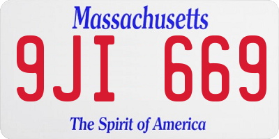 MA license plate 9JI669