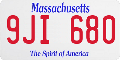 MA license plate 9JI680