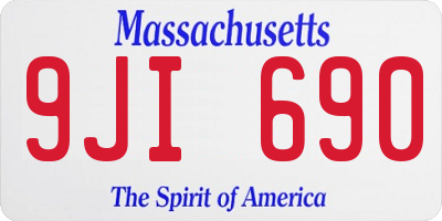 MA license plate 9JI690