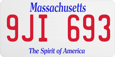 MA license plate 9JI693