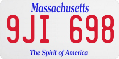 MA license plate 9JI698