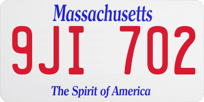 MA license plate 9JI702