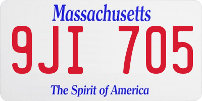MA license plate 9JI705