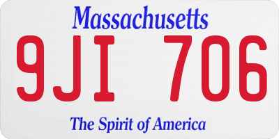 MA license plate 9JI706