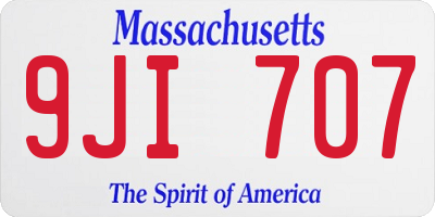 MA license plate 9JI707