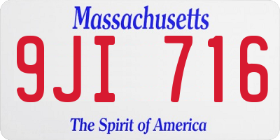 MA license plate 9JI716