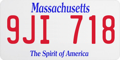 MA license plate 9JI718