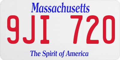 MA license plate 9JI720