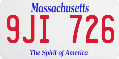MA license plate 9JI726