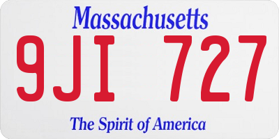 MA license plate 9JI727